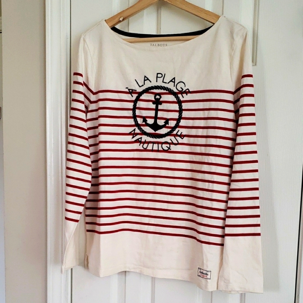 Talbots Nautical Striped Long Sleeve Top
